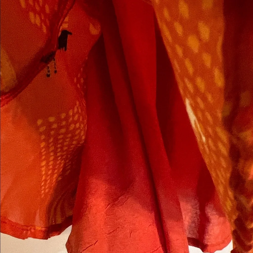 Vintage Catimini Orange Dress with Swirl and Animal Safari Print. Size 4​